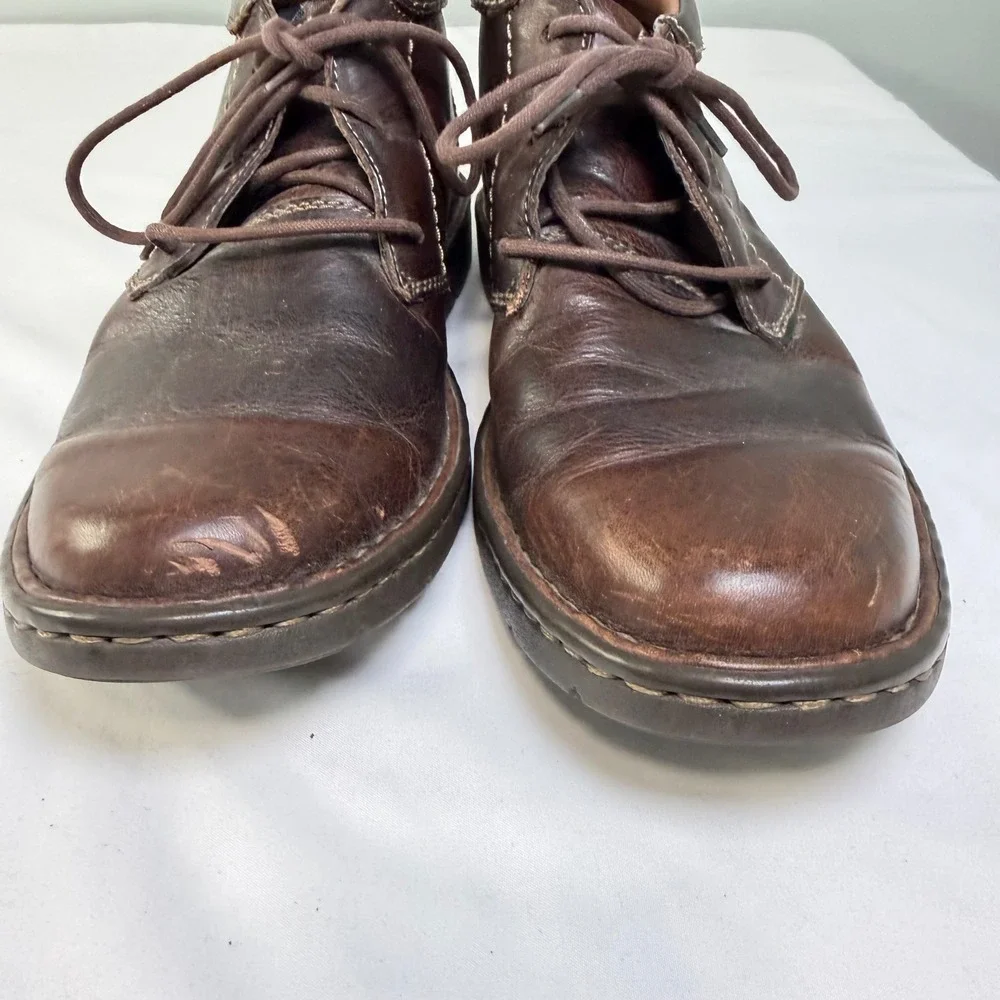 Clarks‎ Stratton Limit Lace Up Chukka Ankle Boots in Brown Leather Size 8